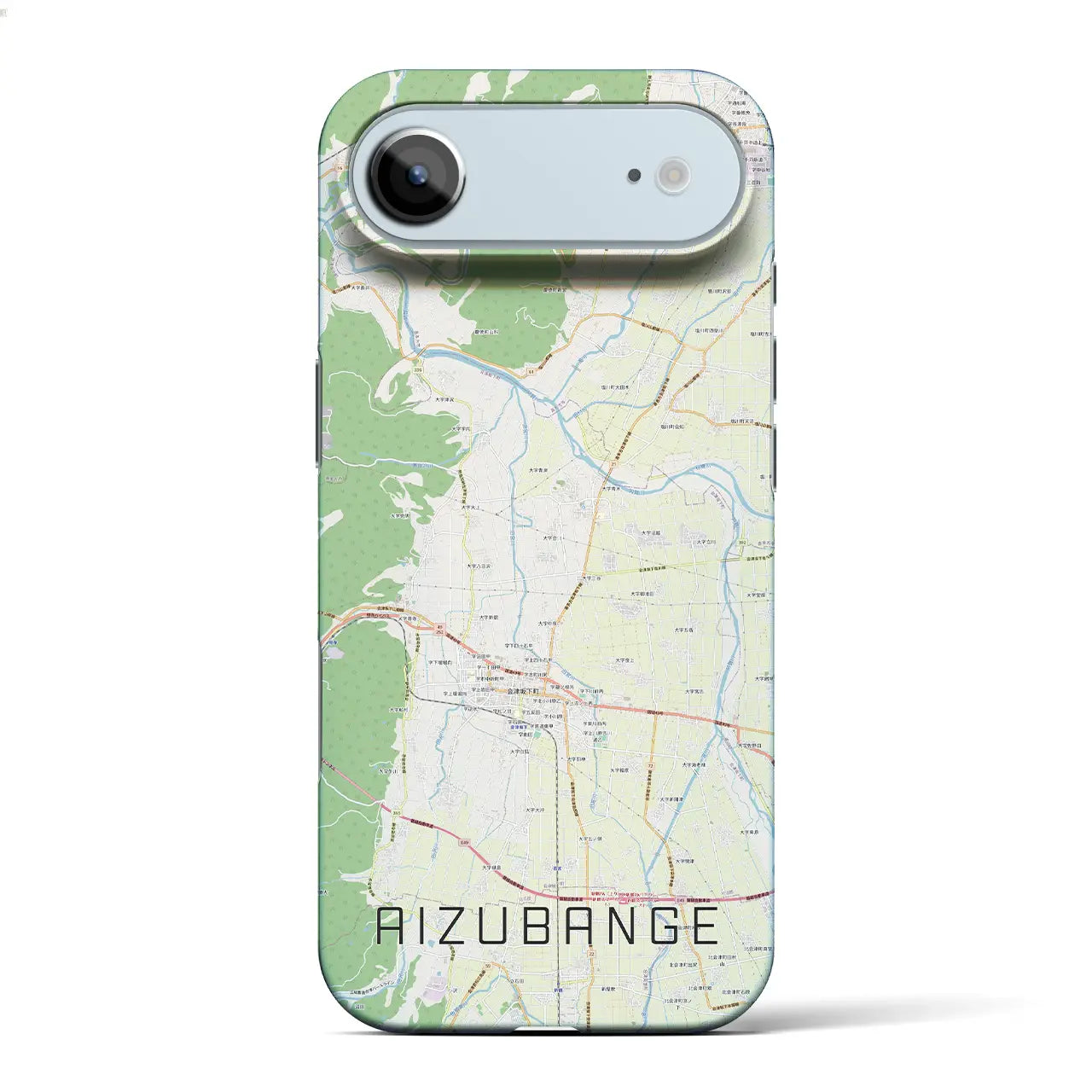 【会津坂下（福島県）】地図柄iPhoneケース（バックカバータイプ）