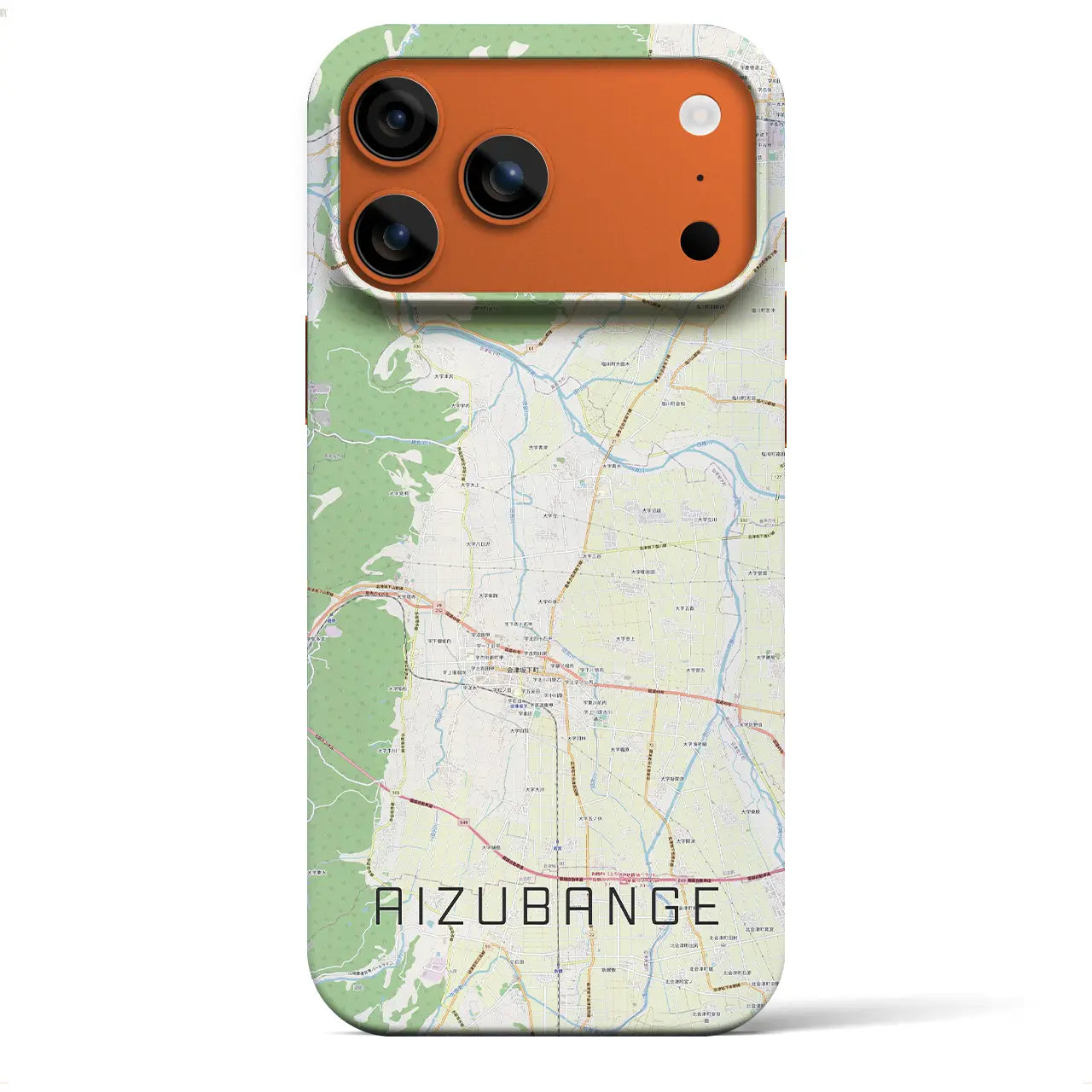 【会津坂下（福島県）】地図柄iPhoneケース（バックカバータイプ）