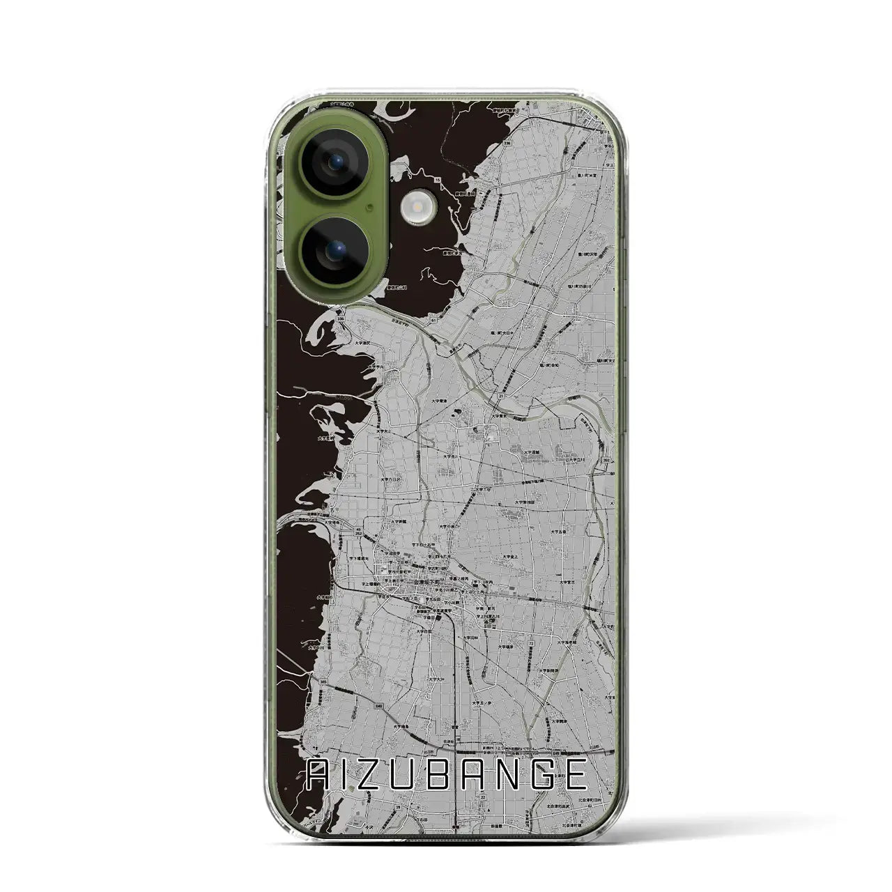 【会津坂下（福島県）】地図柄iPhoneケース（クリアタイプ）モノトーン・iPhone 17 Pro Max 用