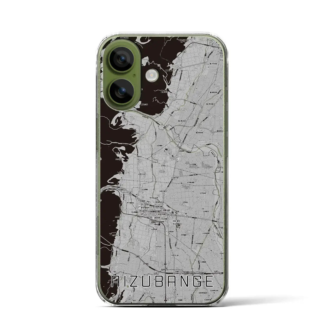 【会津坂下（福島県）】地図柄iPhoneケース（クリアタイプ）モノトーン・iPhone 17 Pro Max 用