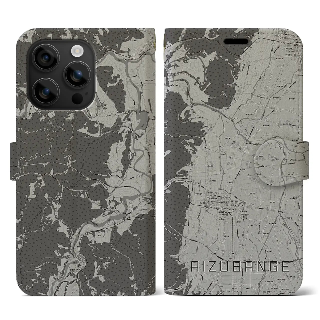 【会津坂下（福島県）】地図柄iPhoneケース（手帳タイプ）