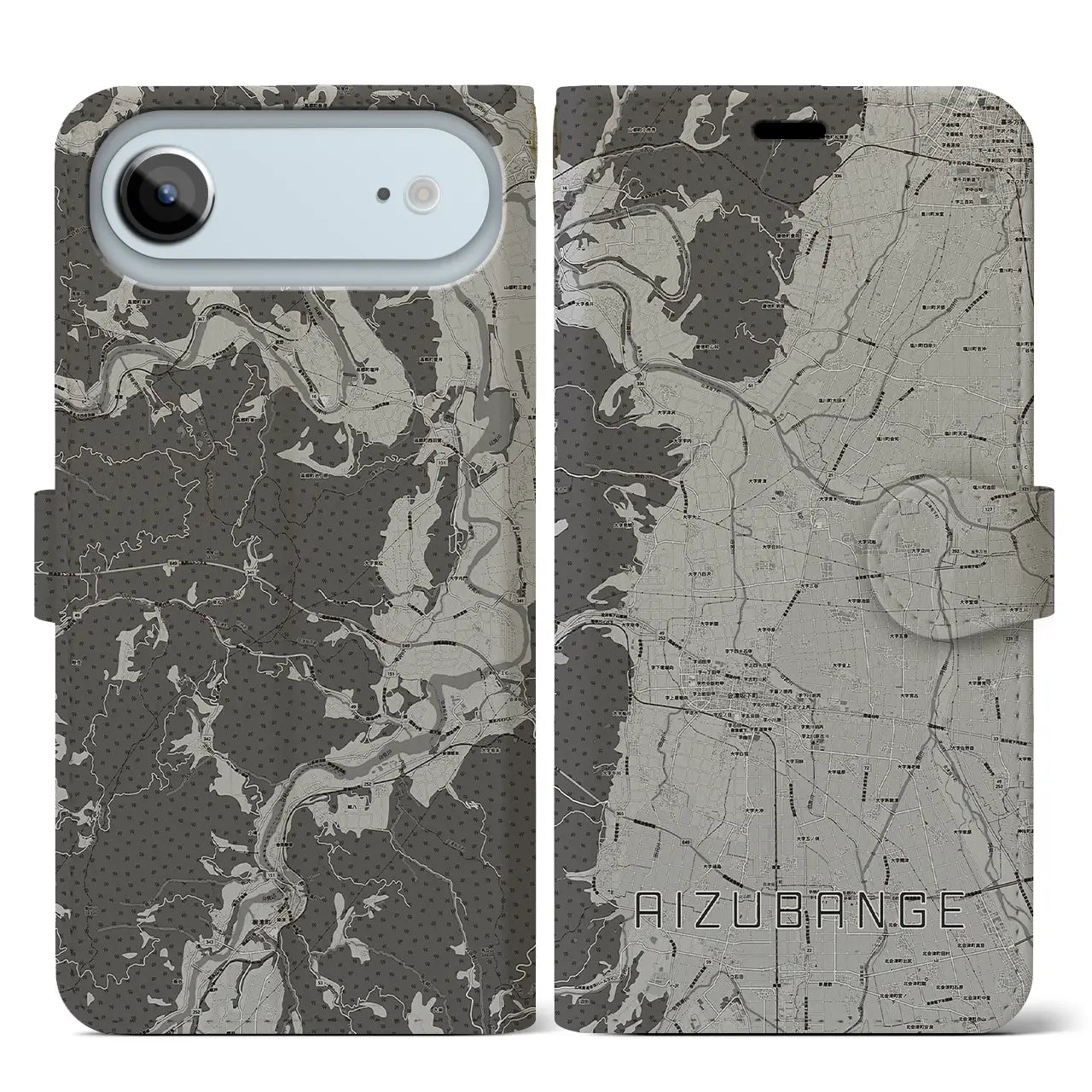 【会津坂下（福島県）】地図柄iPhoneケース（手帳タイプ）