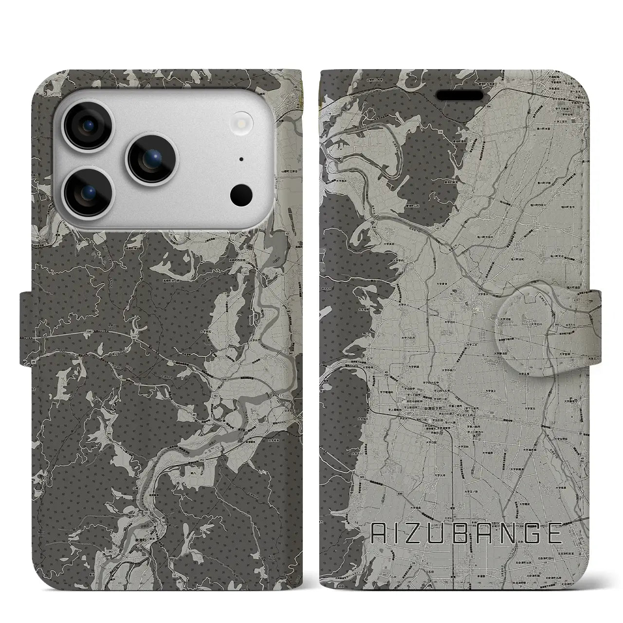 【会津坂下（福島県）】地図柄iPhoneケース（手帳タイプ）