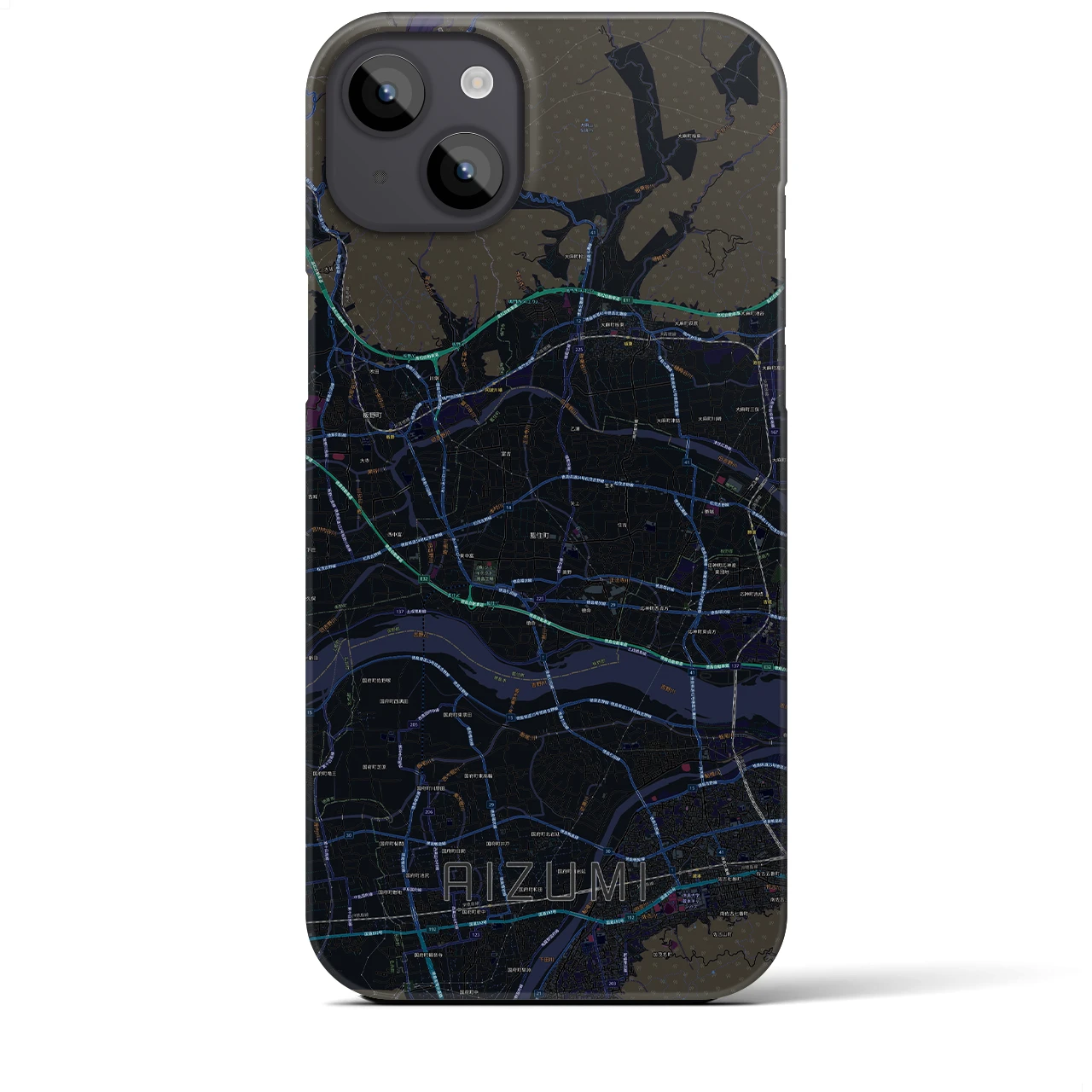 【藍住（徳島県）】地図柄iPhoneケース（バックカバータイプ）