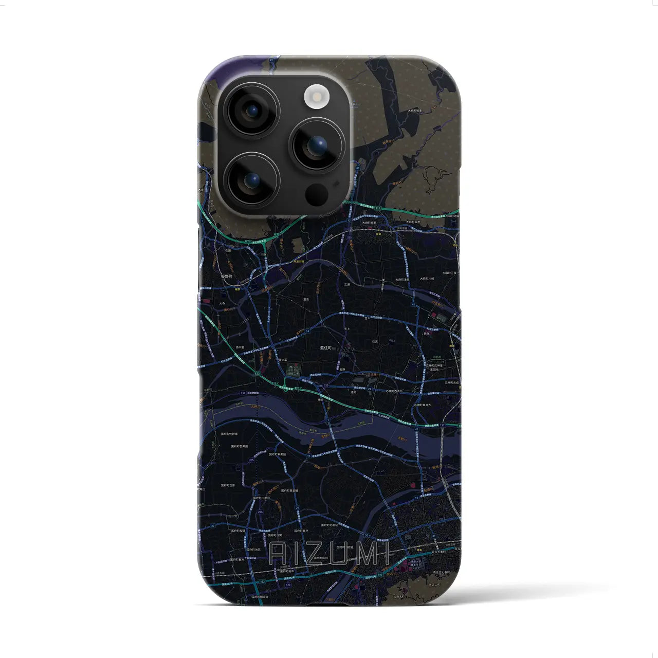 【藍住（徳島県）】地図柄iPhoneケース（バックカバータイプ）