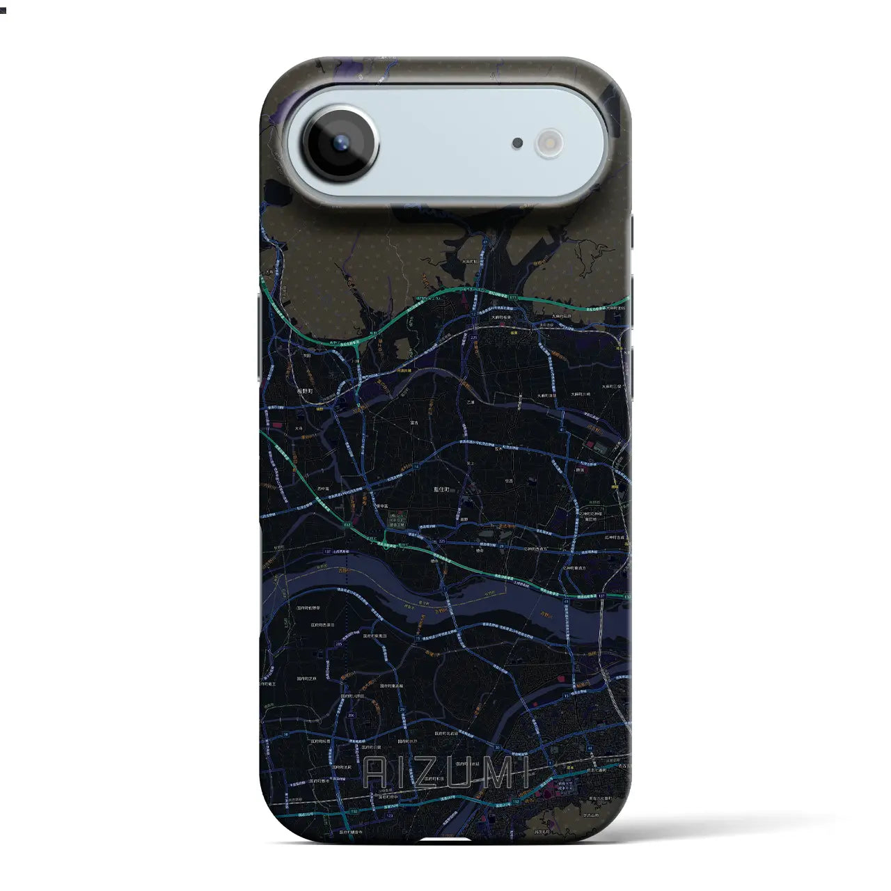 【藍住（徳島県）】地図柄iPhoneケース（バックカバータイプ）