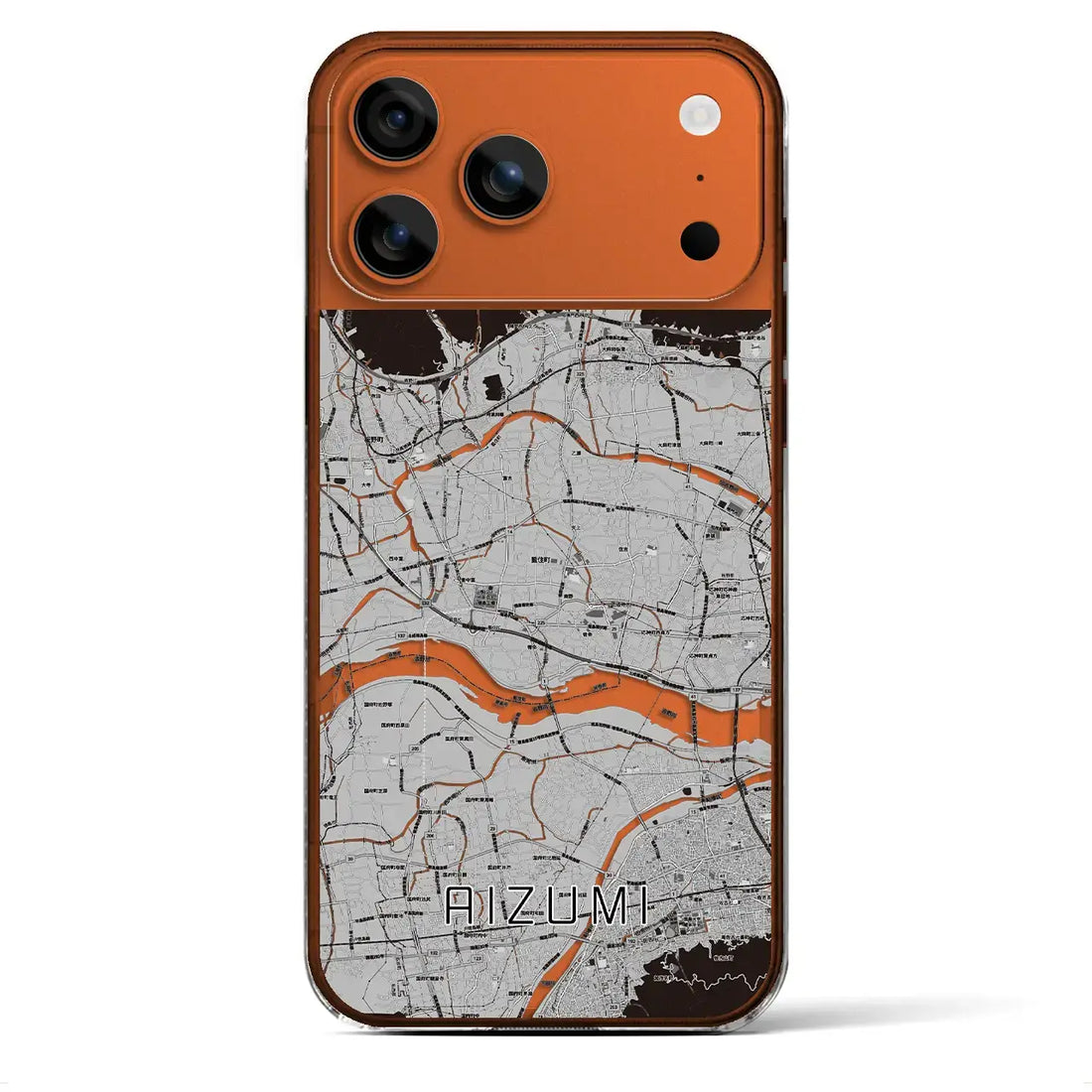 【藍住（徳島県）】地図柄iPhoneケース（クリアタイプ）モノトーン・iPhone 17 Pro Max 用