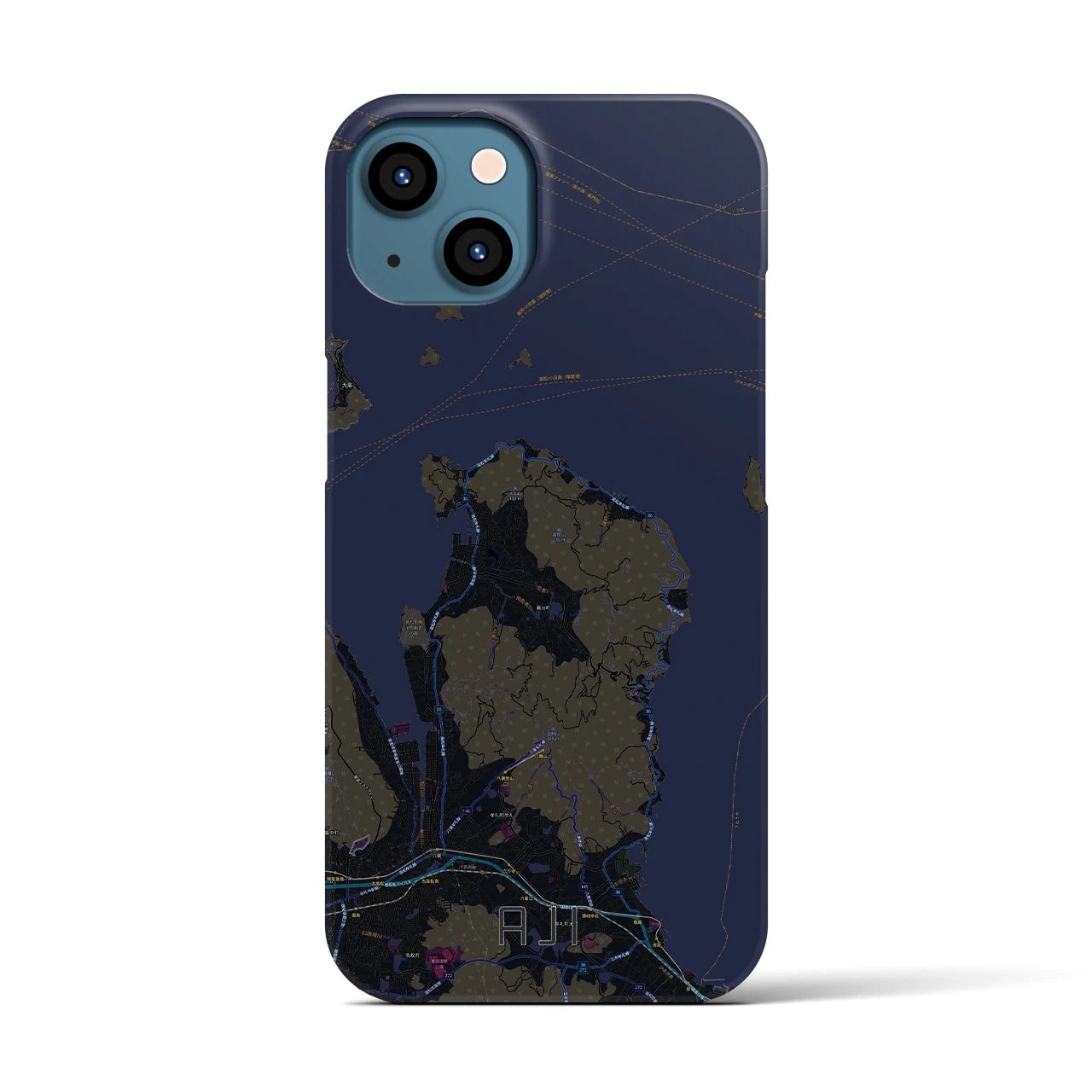 【庵治（香川県）】地図柄iPhoneケース（バックカバータイプ）