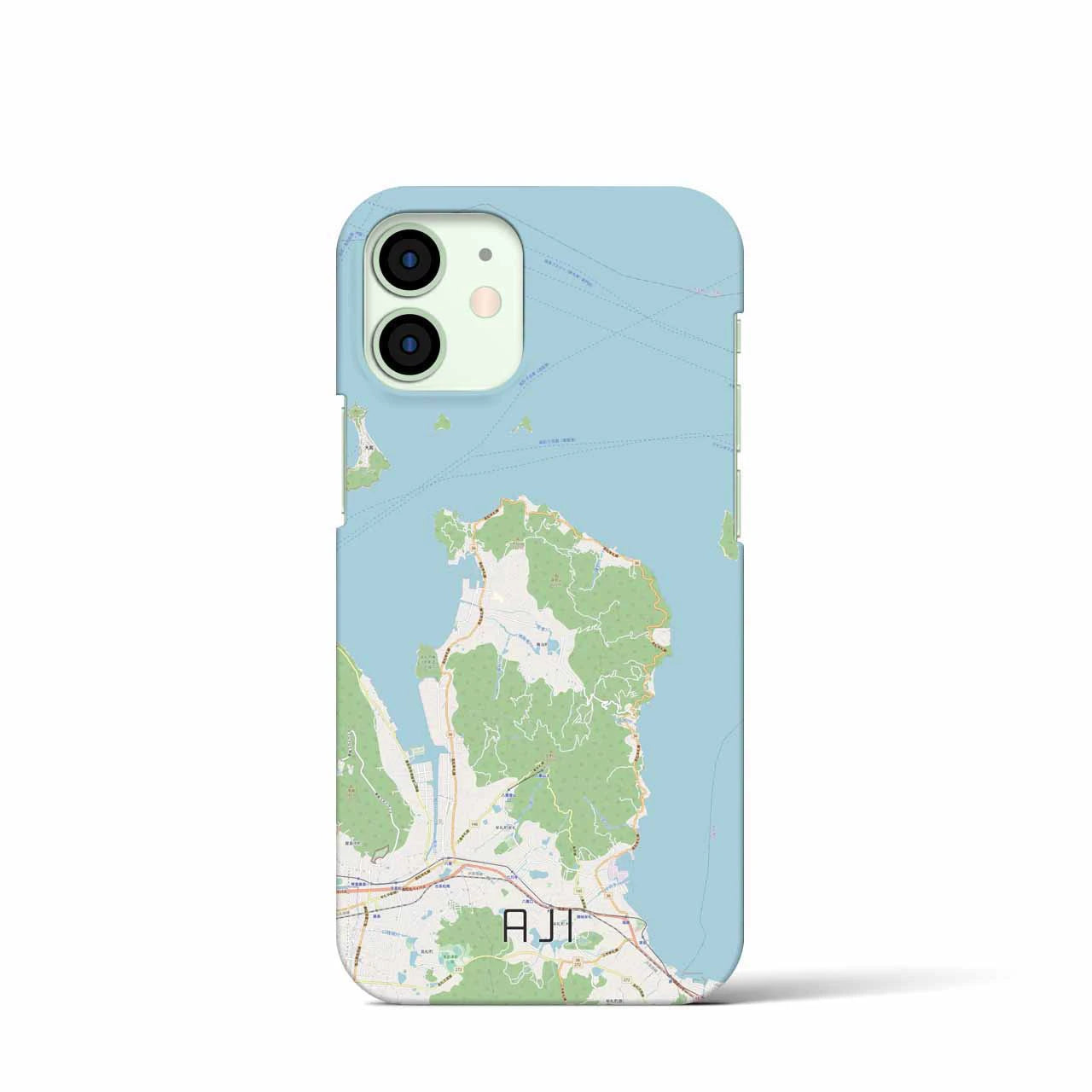 【庵治（香川県）】地図柄iPhoneケース（バックカバータイプ）