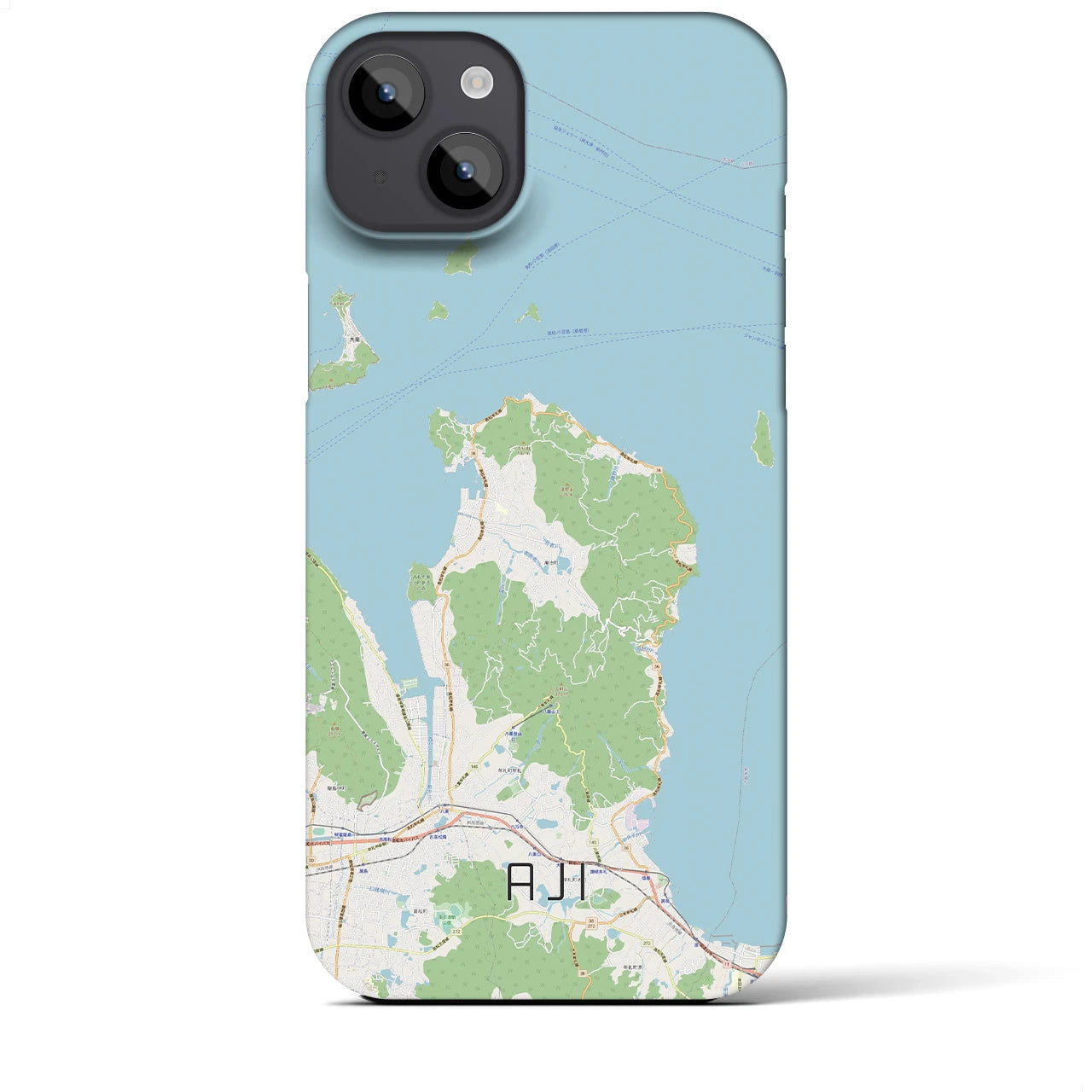 【庵治（香川県）】地図柄iPhoneケース（バックカバータイプ）