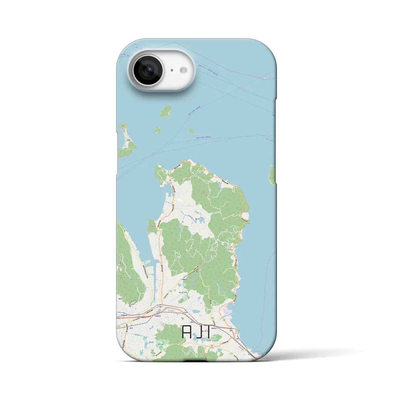 【庵治（香川県）】地図柄iPhoneケース（バックカバータイプ）