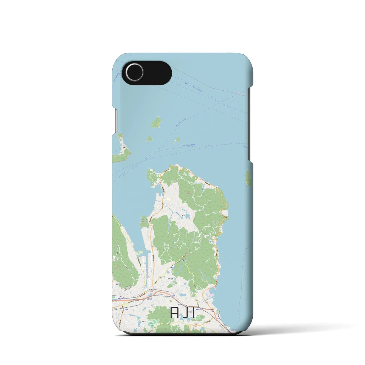 【庵治（香川県）】地図柄iPhoneケース（バックカバータイプ）