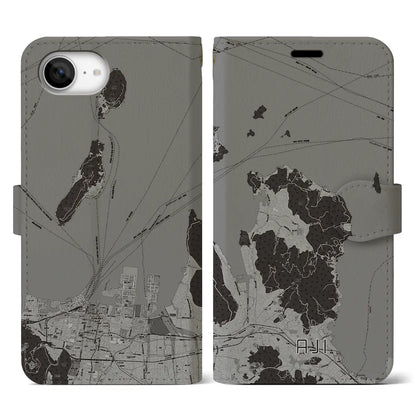 【庵治（香川県）】地図柄iPhoneケース（手帳タイプ）