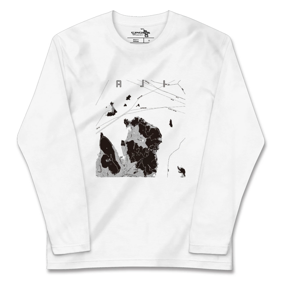 【庵治(香川県)】地図柄ロングスリーブTシャツ
