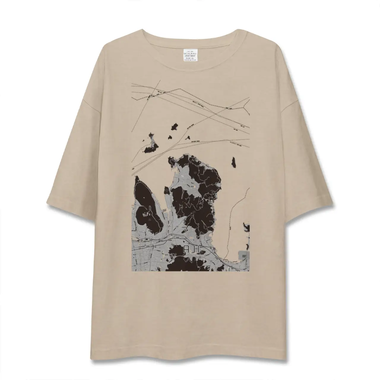 【庵治（香川県）】地図柄ビッグシルエットTシャツ