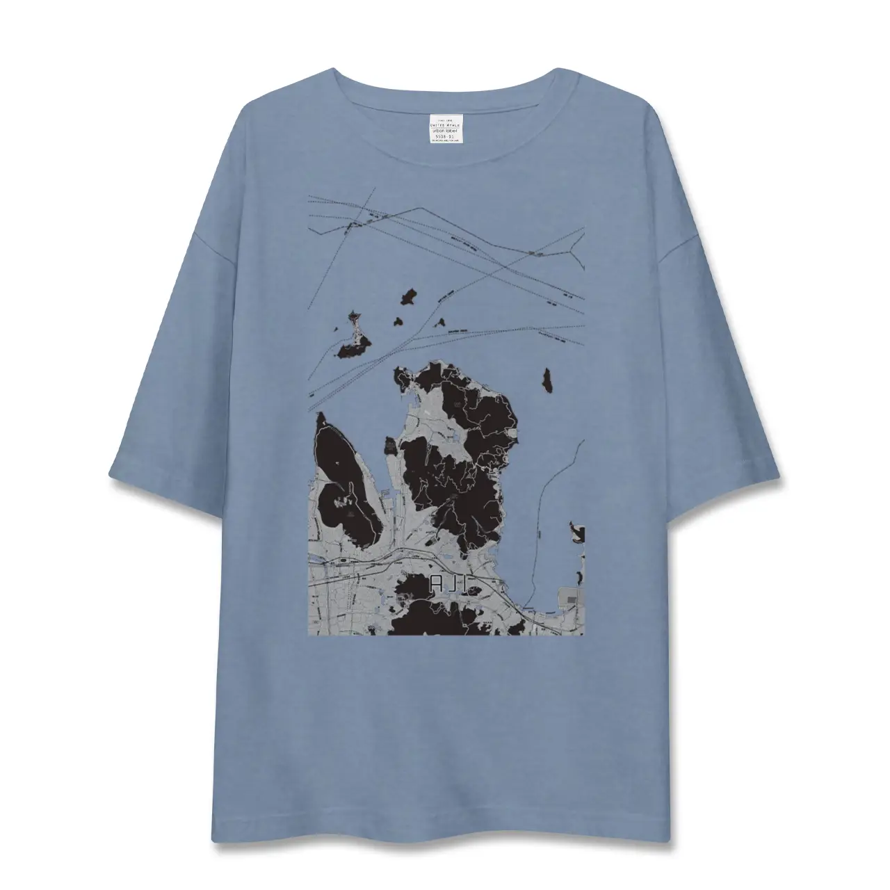 【庵治（香川県）】地図柄ビッグシルエットTシャツ
