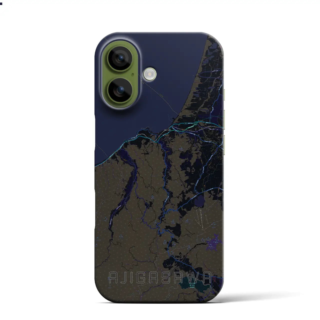 【鰺ヶ沢（青森県）】地図柄iPhoneケース（バックカバータイプ）