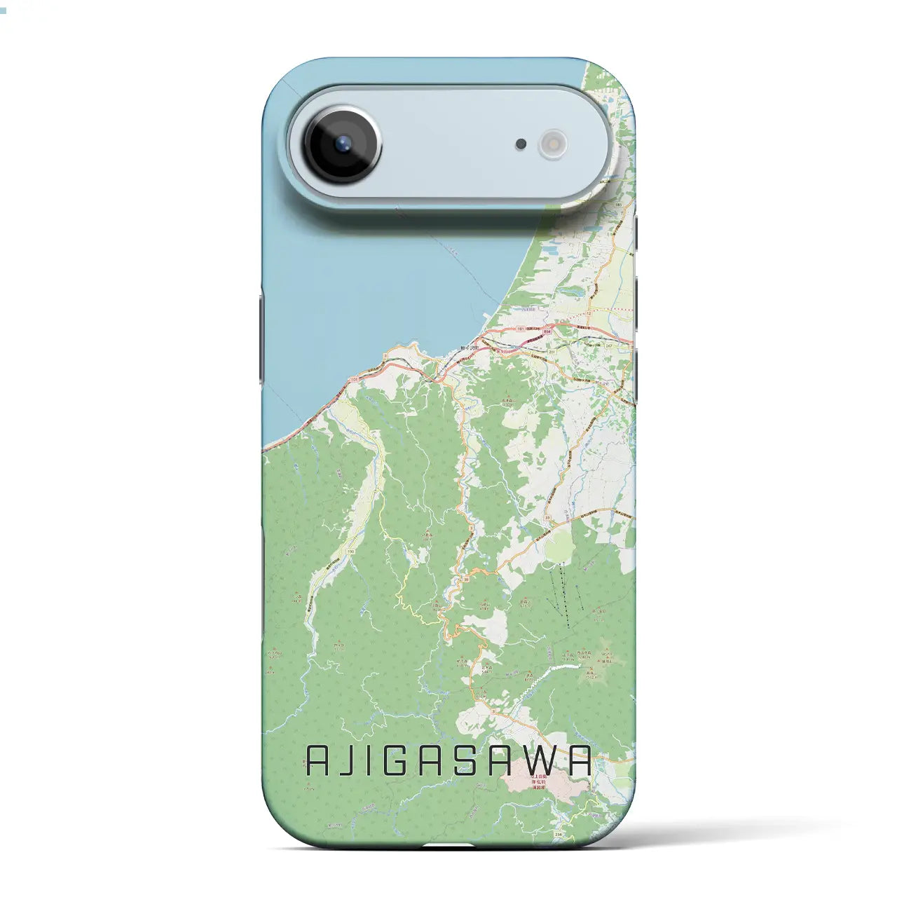 【鰺ヶ沢（青森県）】地図柄iPhoneケース（バックカバータイプ）