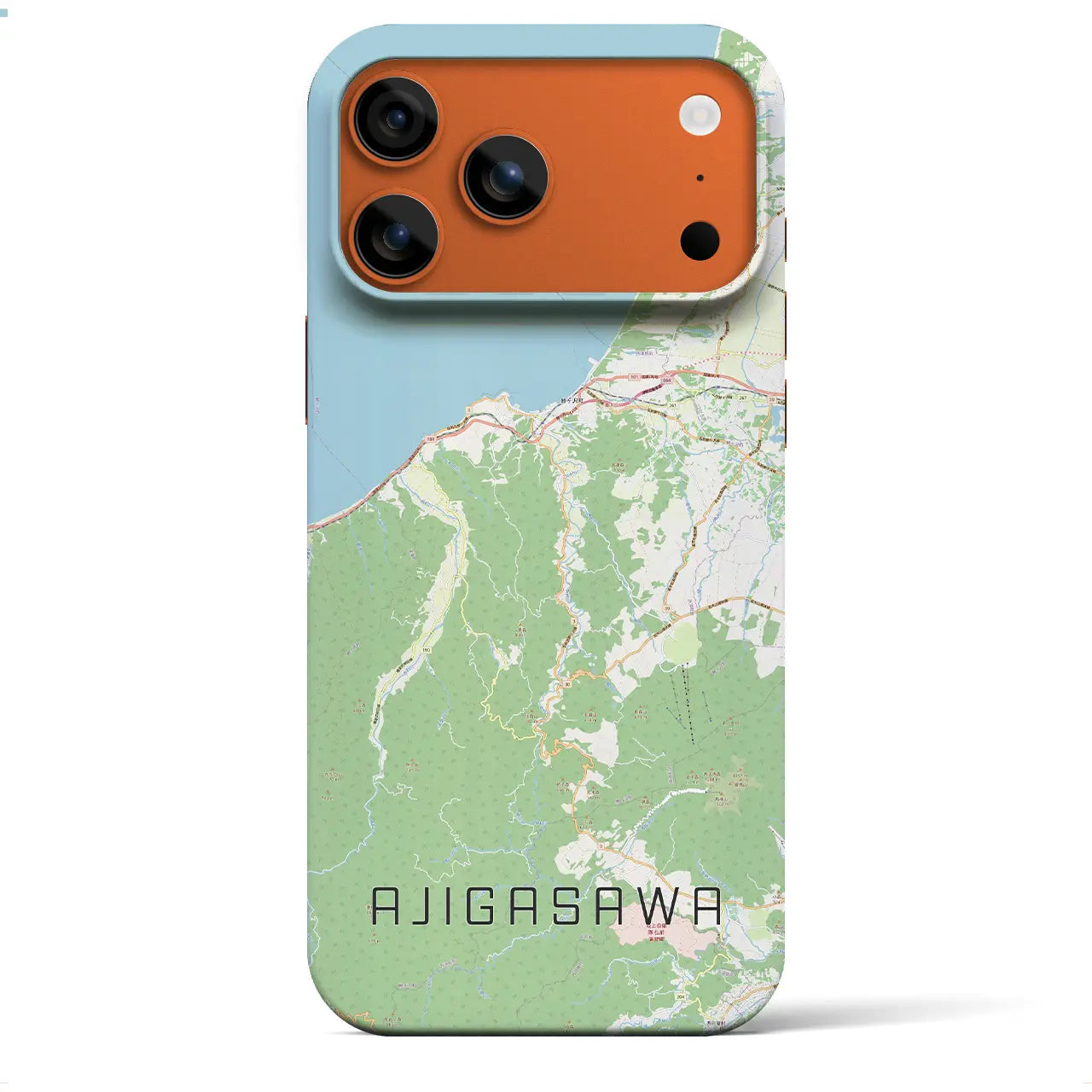 【鰺ヶ沢（青森県）】地図柄iPhoneケース（バックカバータイプ）