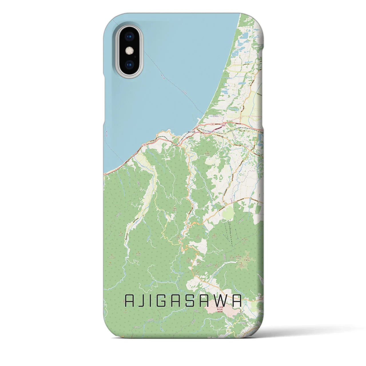 【鰺ヶ沢（青森県）】地図柄iPhoneケース（バックカバータイプ）