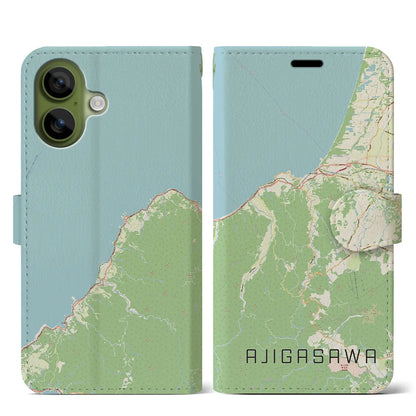 【鰺ヶ沢（青森県）】地図柄iPhoneケース（手帳タイプ）