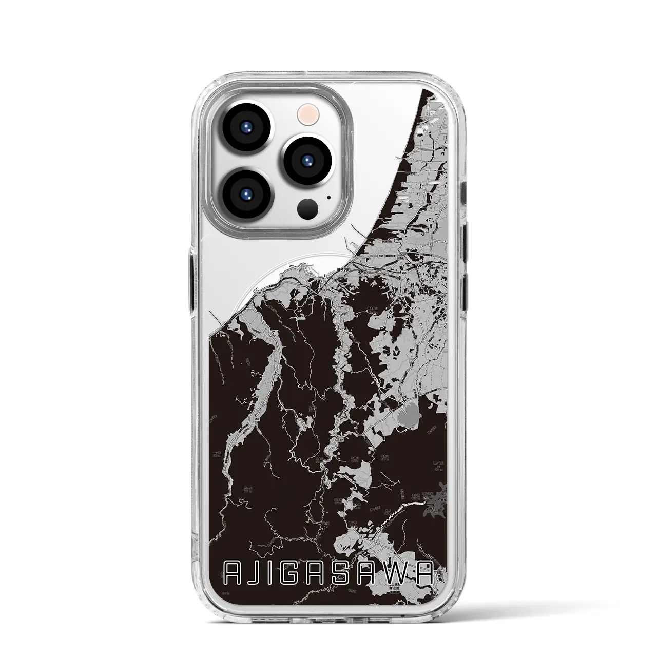 【鰺ヶ沢（青森県）】地図柄iPhoneケース（MagSafeタイプ）