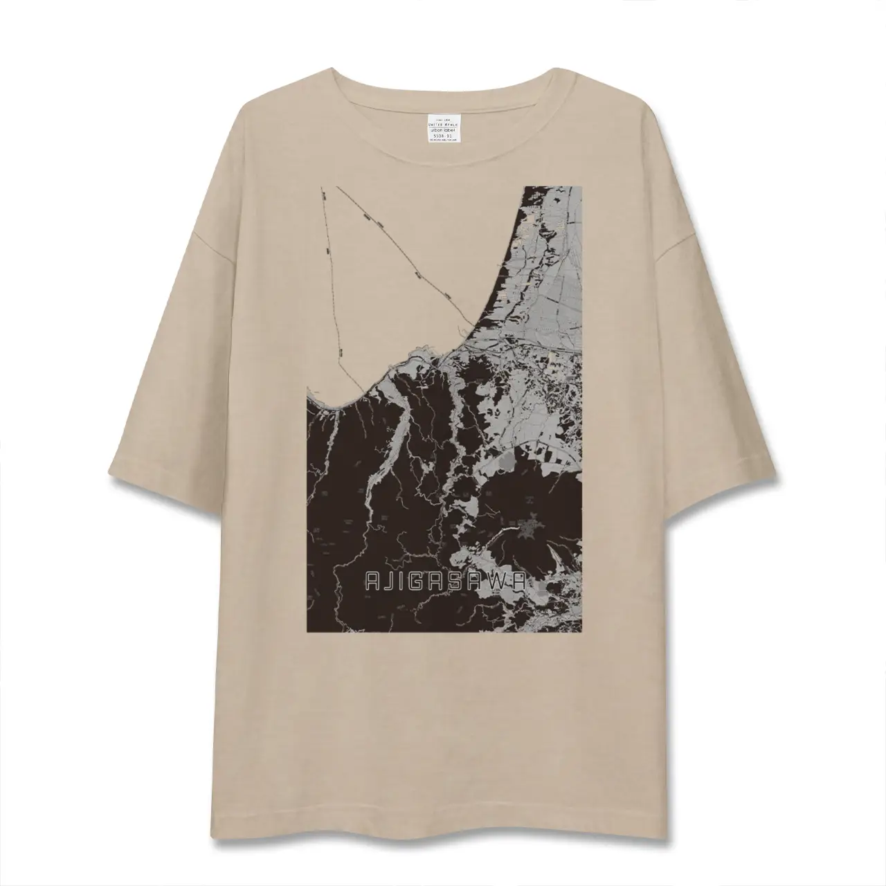 【鰺ヶ沢（青森県）】地図柄ビッグシルエットTシャツ