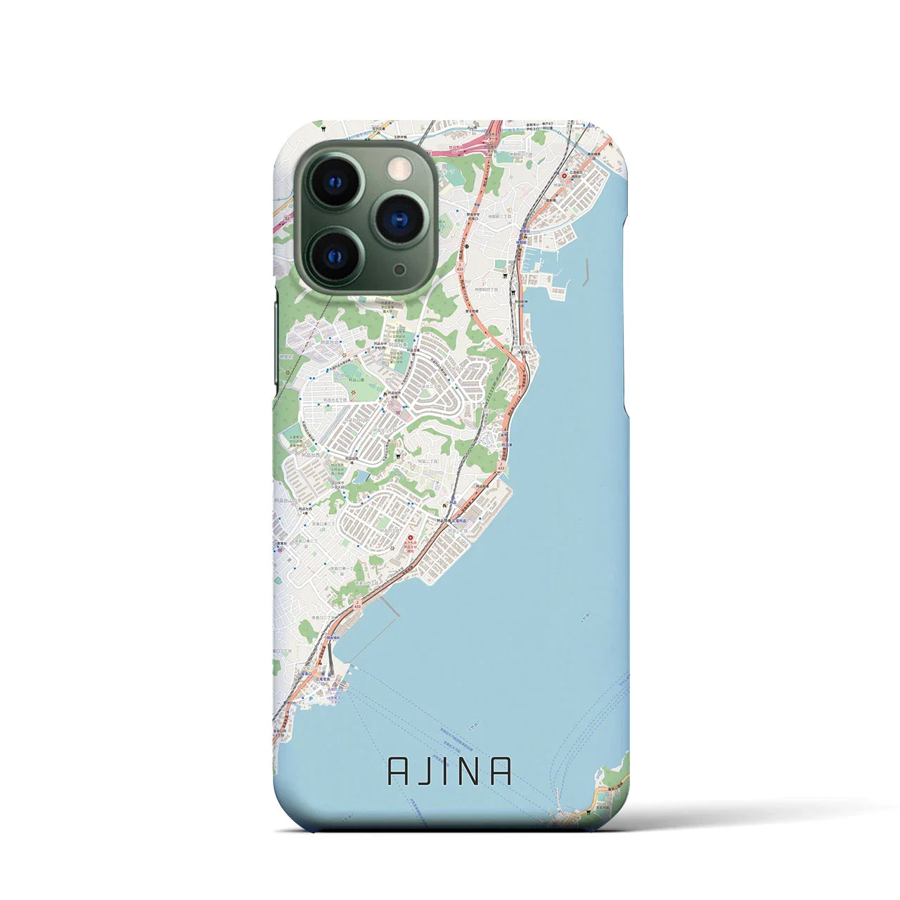 【阿品（広島県）】地図柄iPhoneケース（バックカバータイプ）