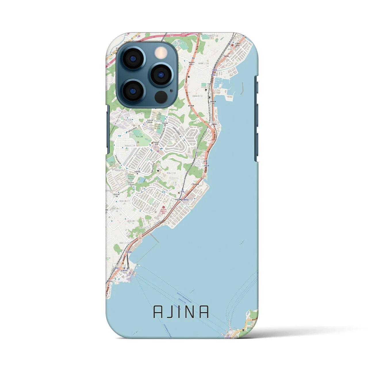 【阿品（広島県）】地図柄iPhoneケース（バックカバータイプ）