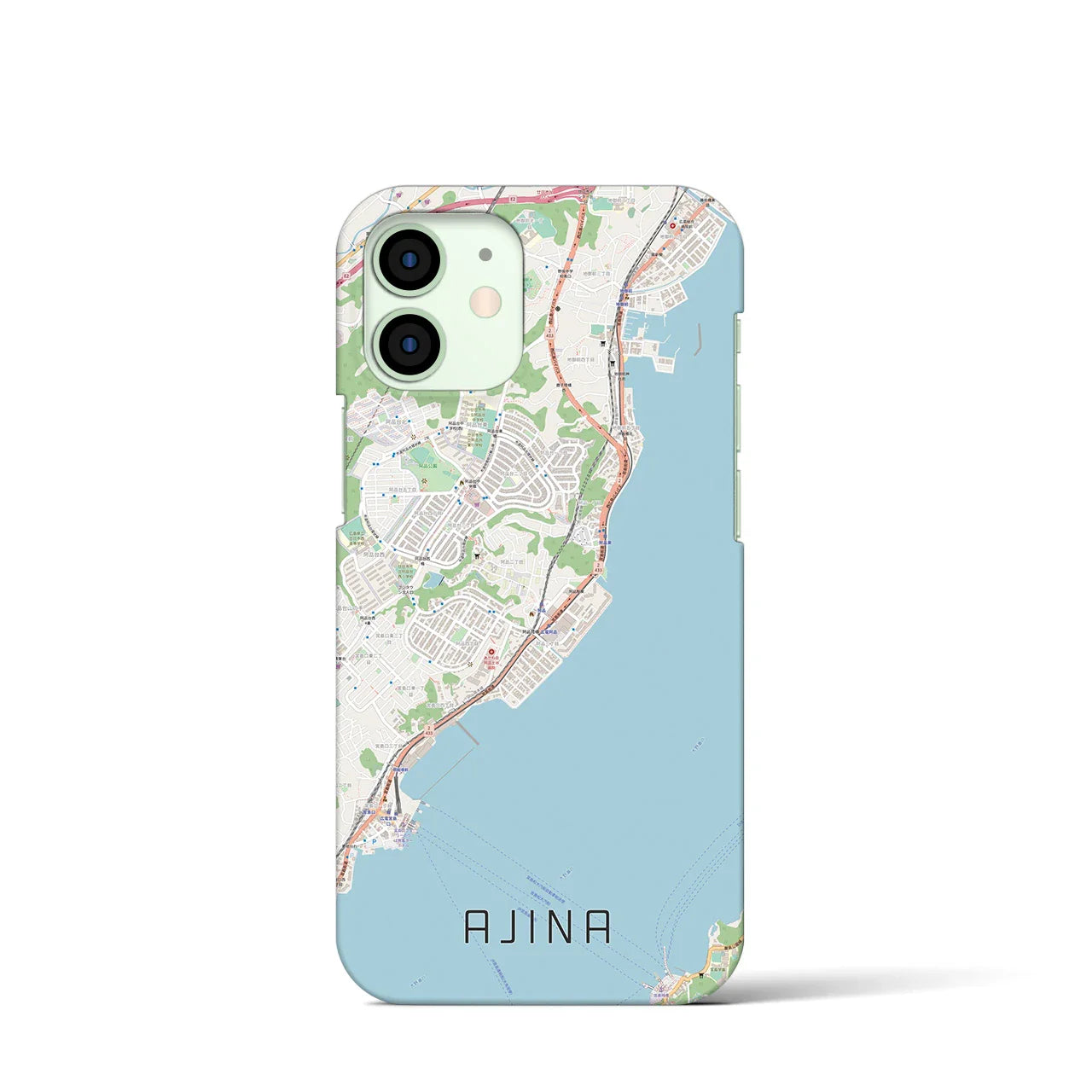 【阿品（広島県）】地図柄iPhoneケース（バックカバータイプ）