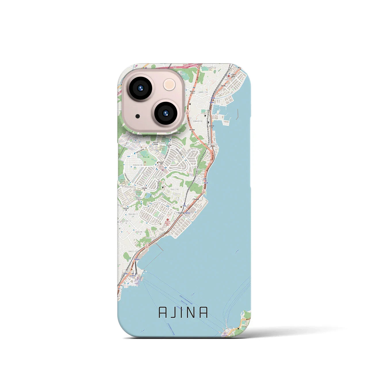 【阿品（広島県）】地図柄iPhoneケース（バックカバータイプ）