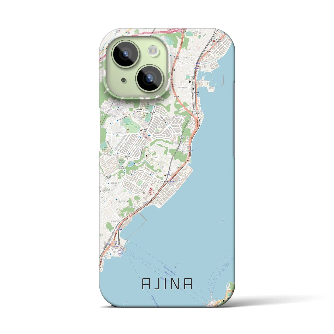 【阿品（広島県）】地図柄iPhoneケース（バックカバータイプ）