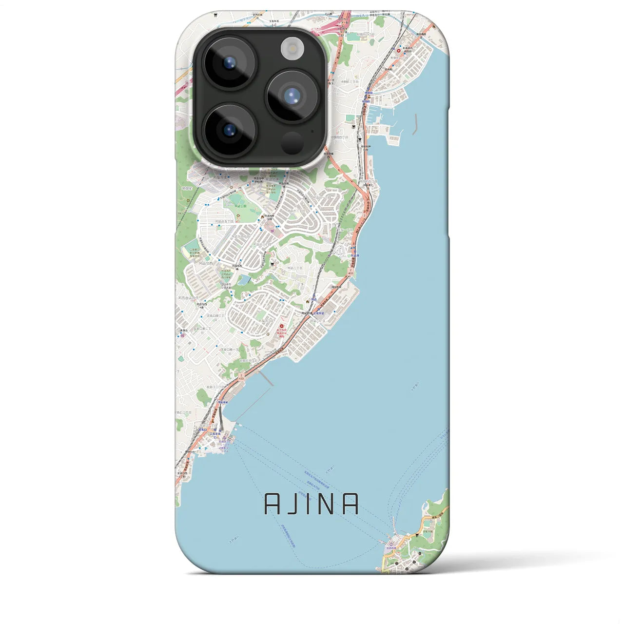 【阿品（広島県）】地図柄iPhoneケース（バックカバータイプ）