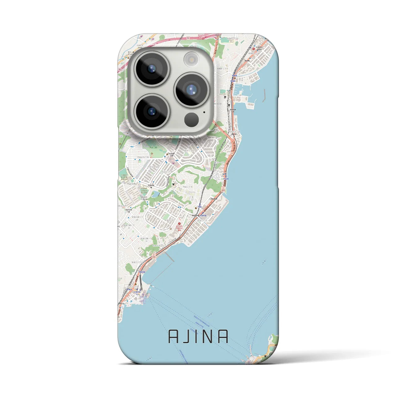 【阿品（広島県）】地図柄iPhoneケース（バックカバータイプ）