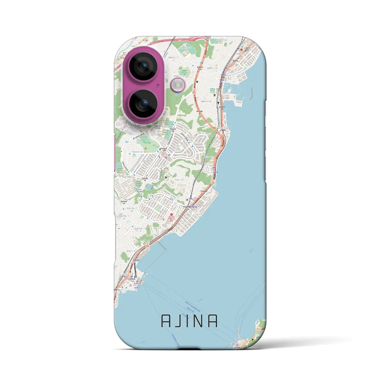 【阿品（広島県）】地図柄iPhoneケース（バックカバータイプ）