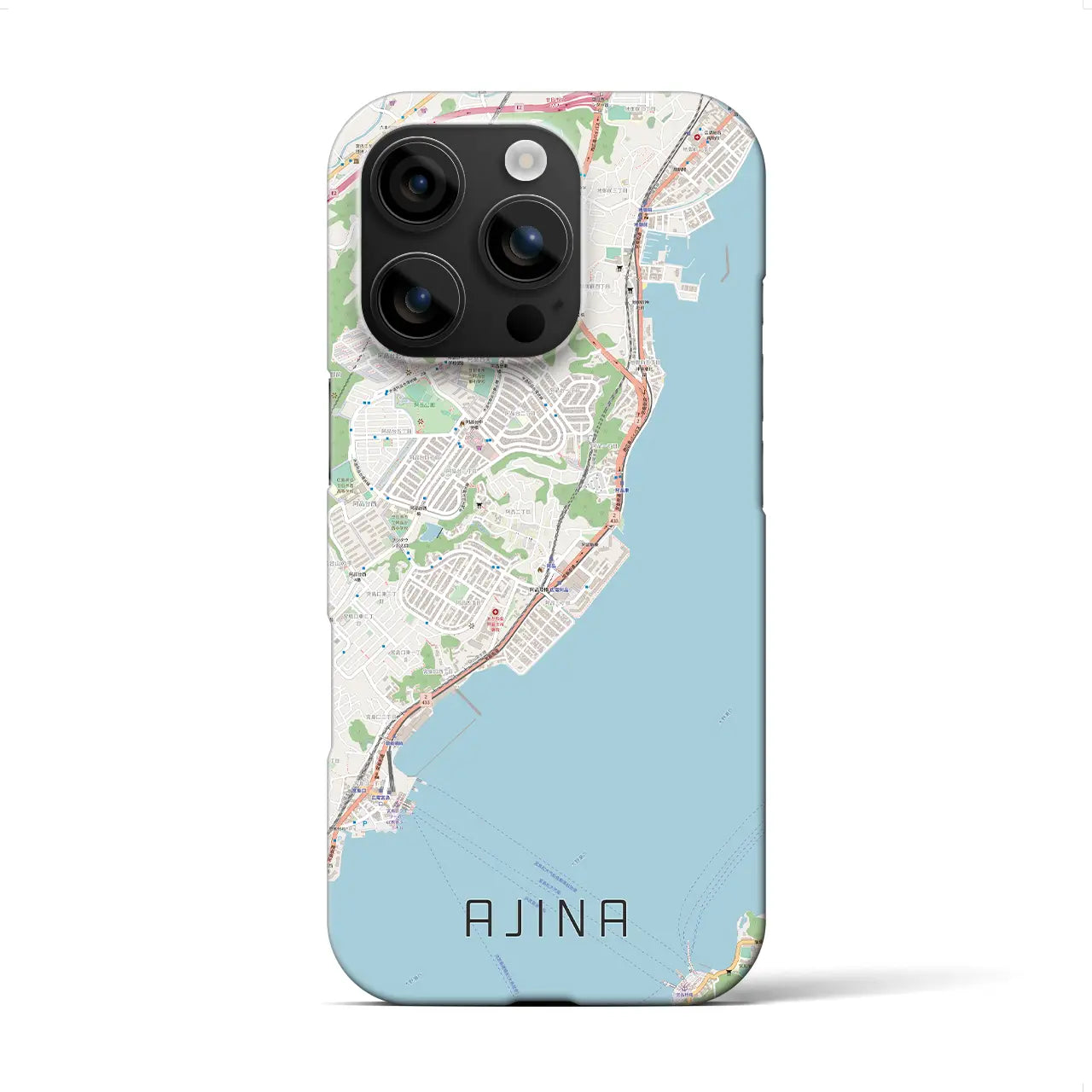 【阿品（広島県）】地図柄iPhoneケース（バックカバータイプ）