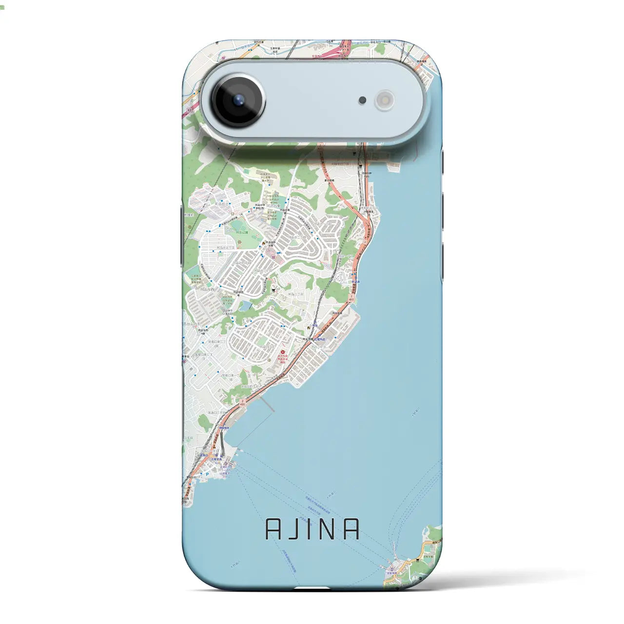 【阿品（広島県）】地図柄iPhoneケース（バックカバータイプ）
