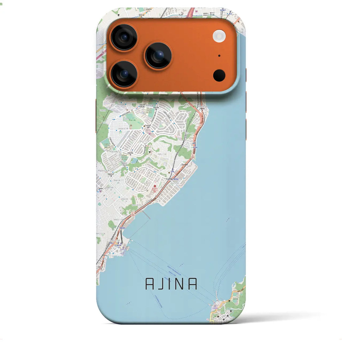 【阿品(広島県)】地図柄iPhoneケース(バックカバータイプ)ブラック・iPhone 17 Pro Max 用