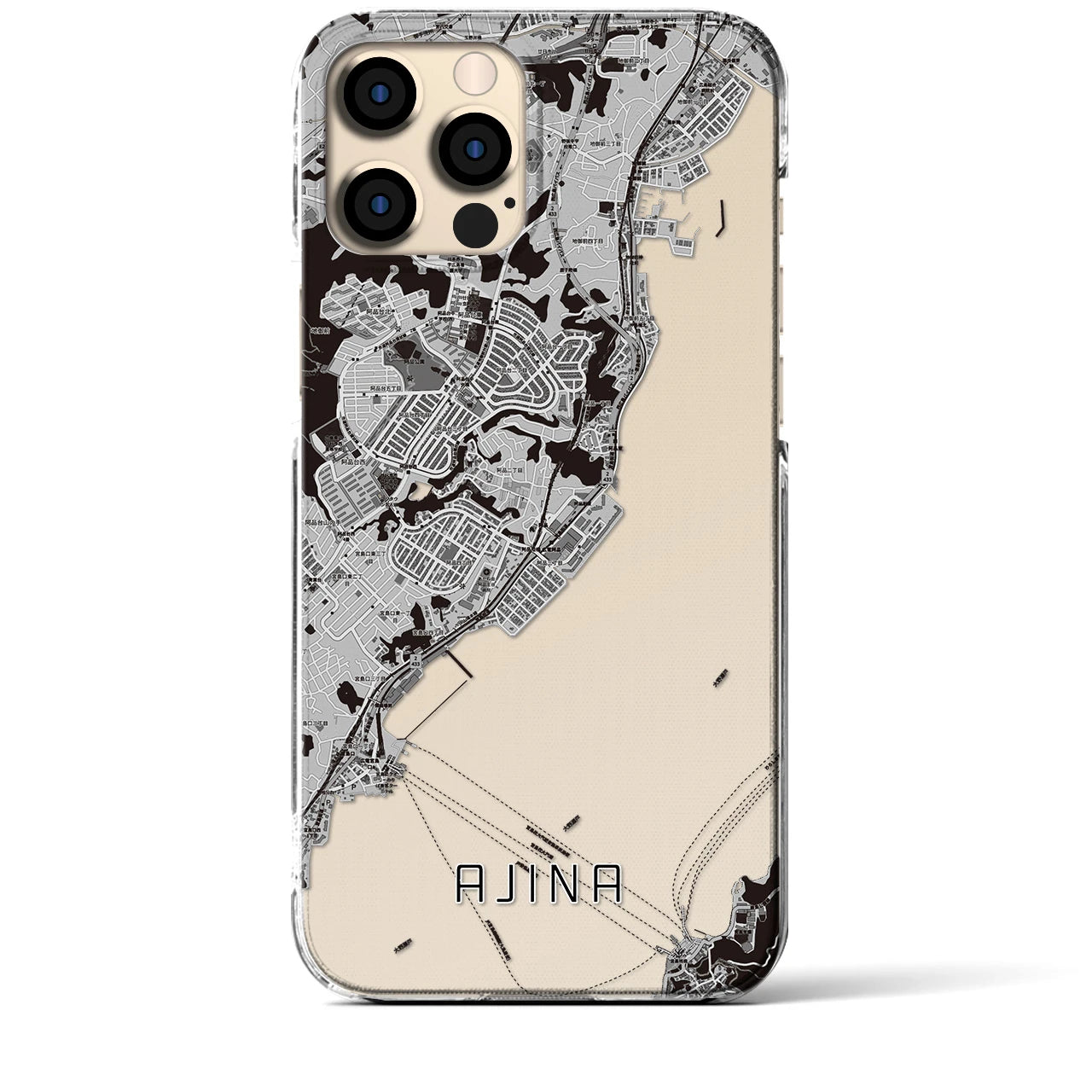 【阿品（広島県）】地図柄iPhoneケース（クリアタイプ）