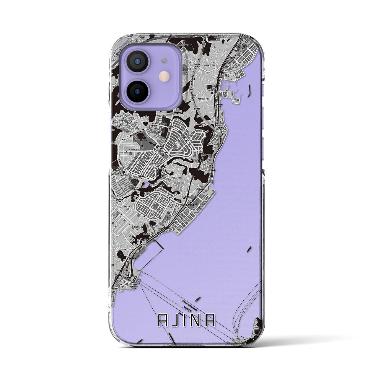 【阿品（広島県）】地図柄iPhoneケース（クリアタイプ）