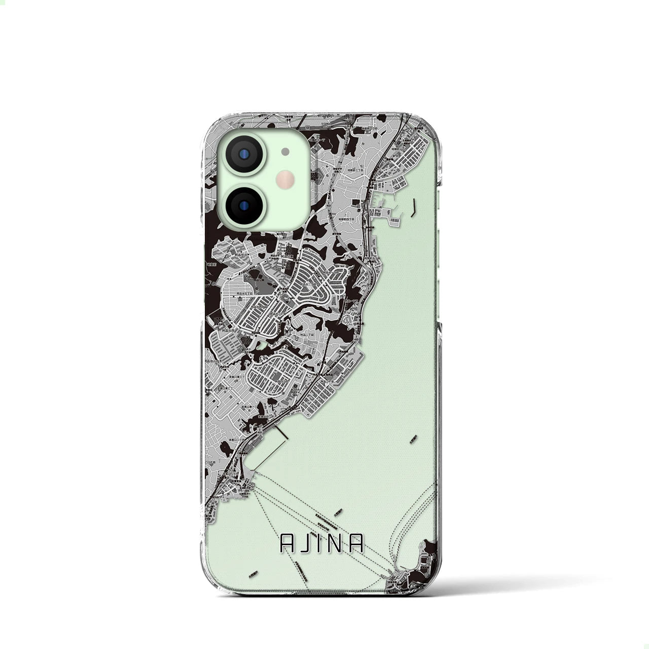 【阿品（広島県）】地図柄iPhoneケース（クリアタイプ）