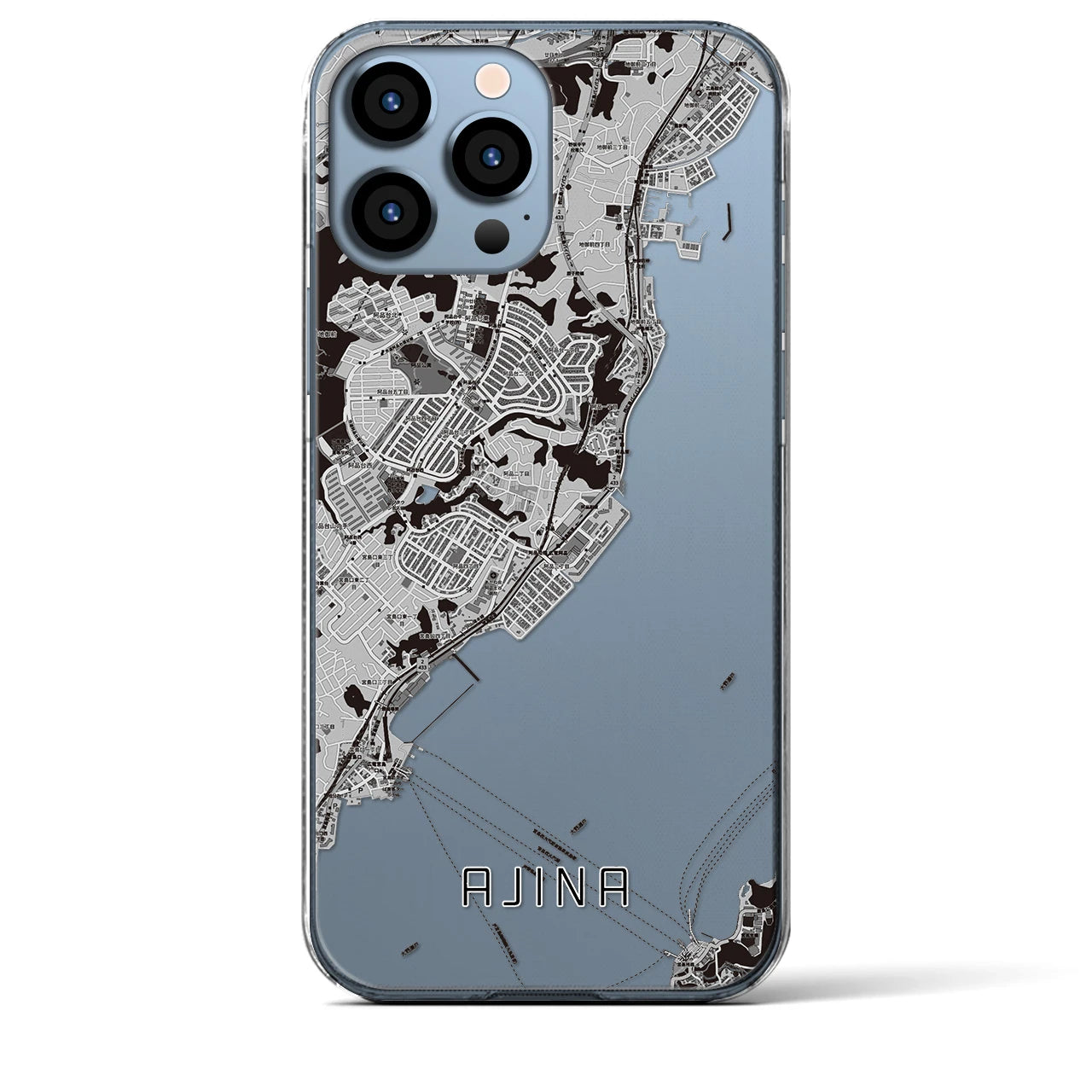 【阿品（広島県）】地図柄iPhoneケース（クリアタイプ）