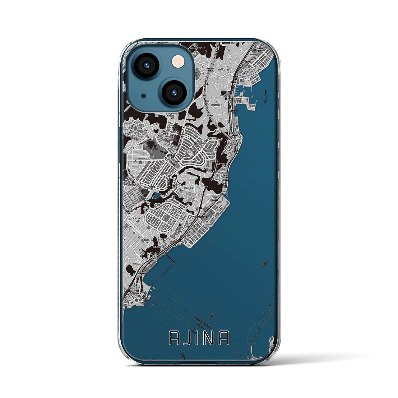 【阿品（広島県）】地図柄iPhoneケース（クリアタイプ）