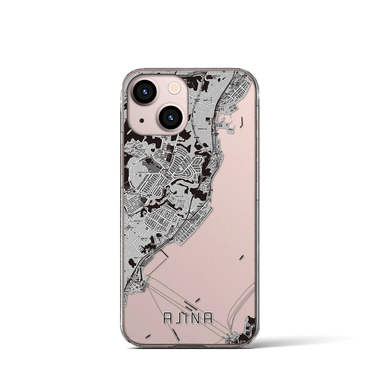 【阿品（広島県）】地図柄iPhoneケース（クリアタイプ）