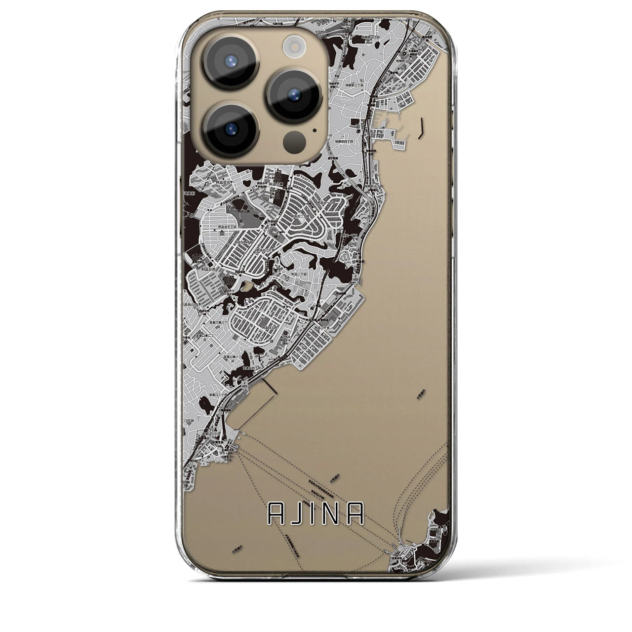 【阿品（広島県）】地図柄iPhoneケース（クリアタイプ）