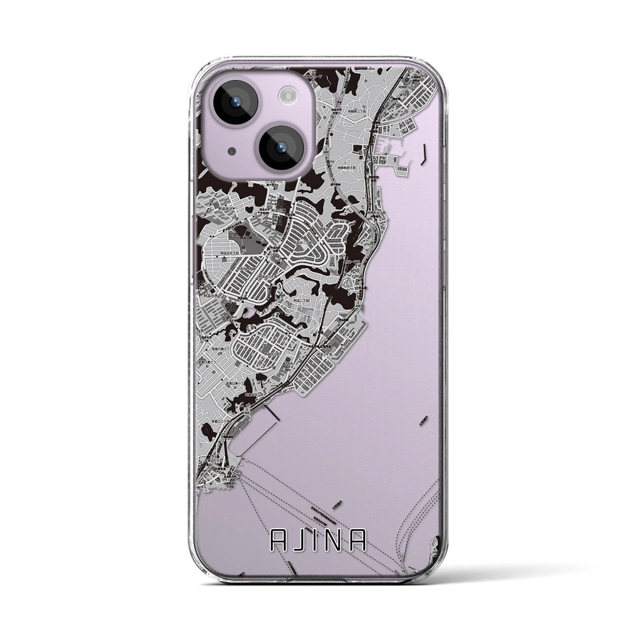 【阿品（広島県）】地図柄iPhoneケース（クリアタイプ）