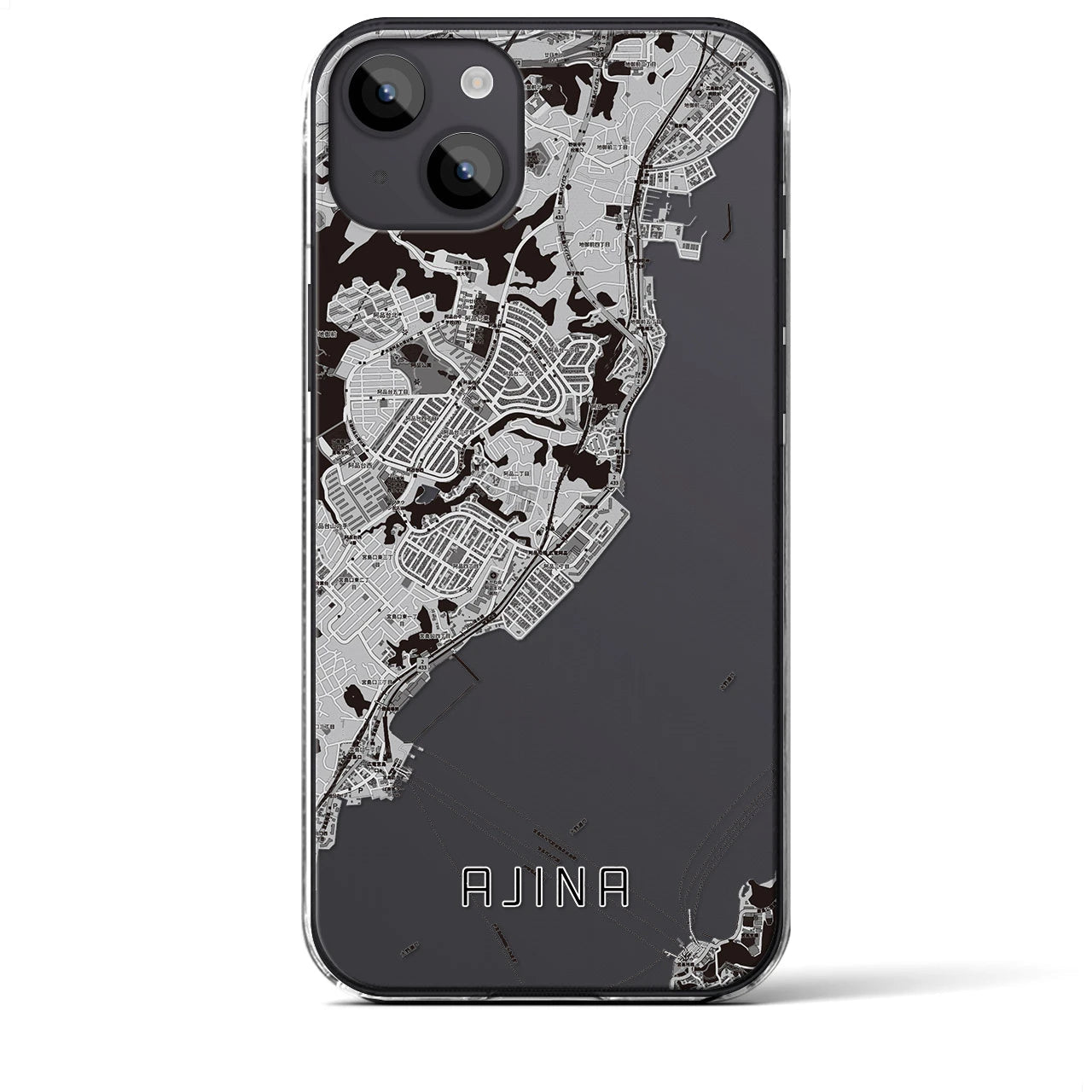 【阿品（広島県）】地図柄iPhoneケース（クリアタイプ）