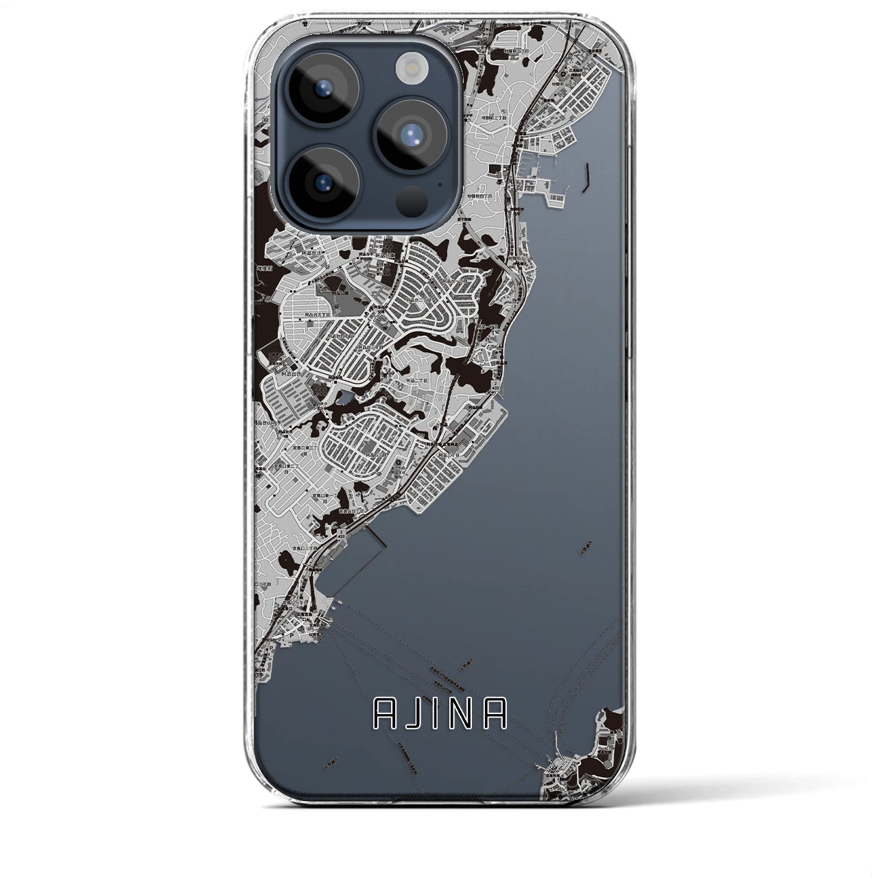 【阿品（広島県）】地図柄iPhoneケース（クリアタイプ）