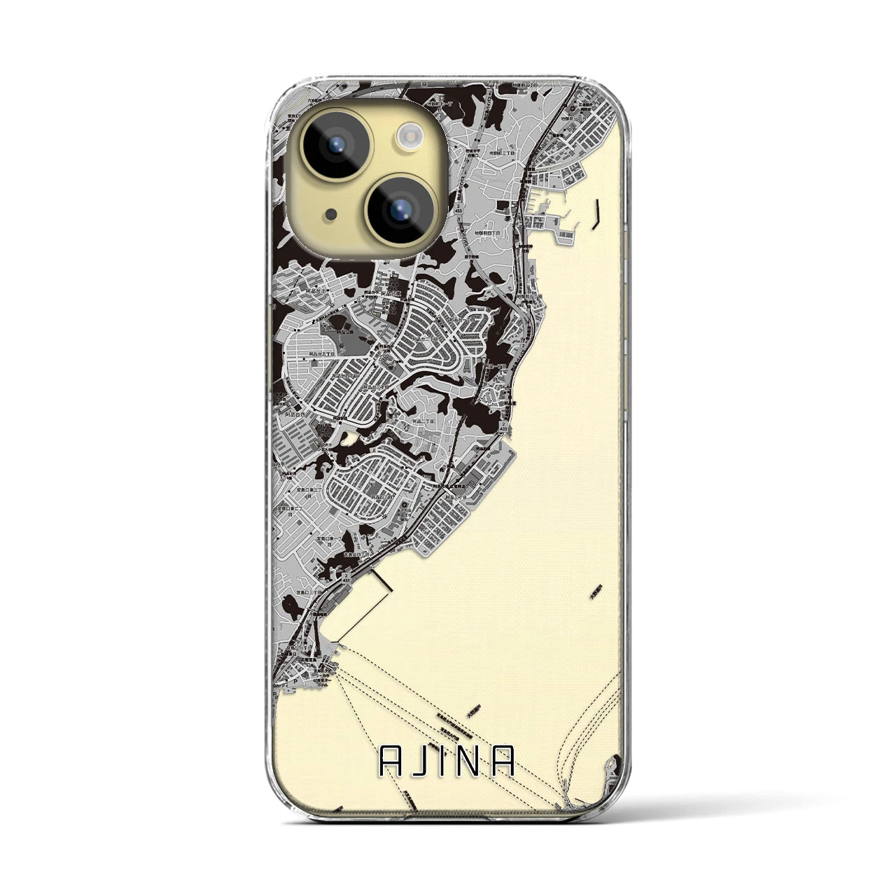 【阿品（広島県）】地図柄iPhoneケース（クリアタイプ）