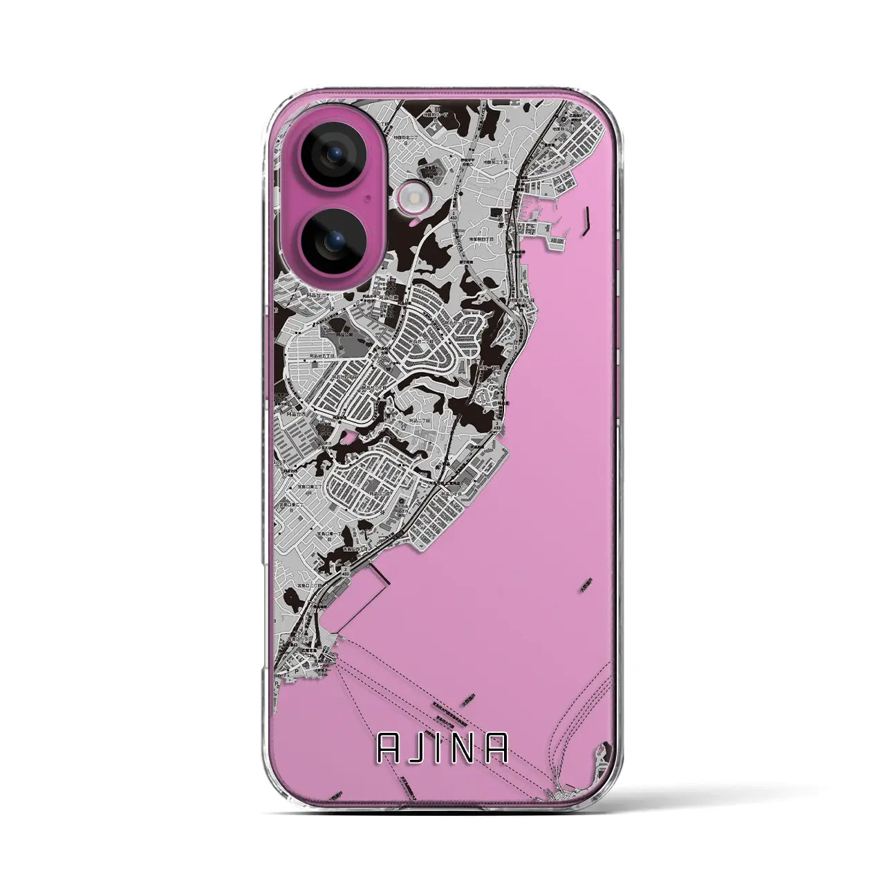 【阿品（広島県）】地図柄iPhoneケース（クリアタイプ）